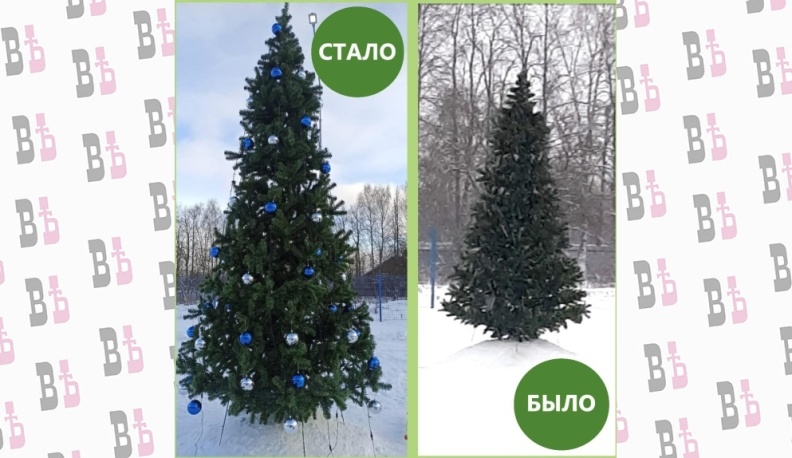 В Кондрове у новой ледовой арены «Угра» нарядили ёлку