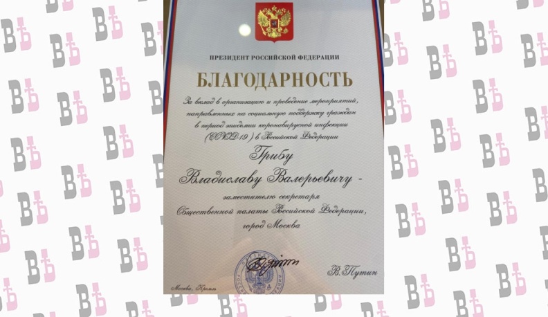 Президент РФ поблагодарил Владислава Гриба за поддержку граждан в период пандемии