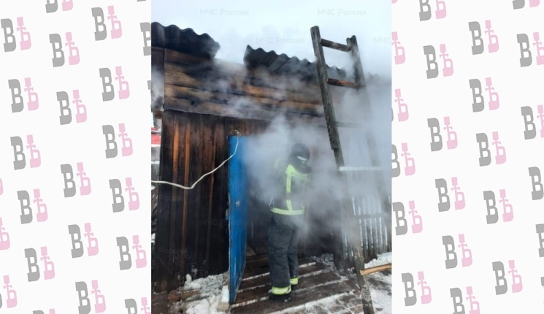 В Хвастовичах сгорела деревянная баня