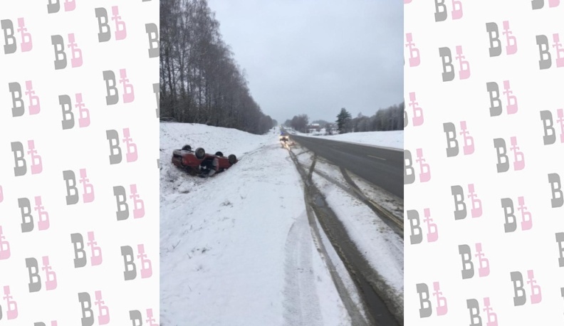 В Малоярославецком районе Лада Гранта улетела с дороги и перевернулась