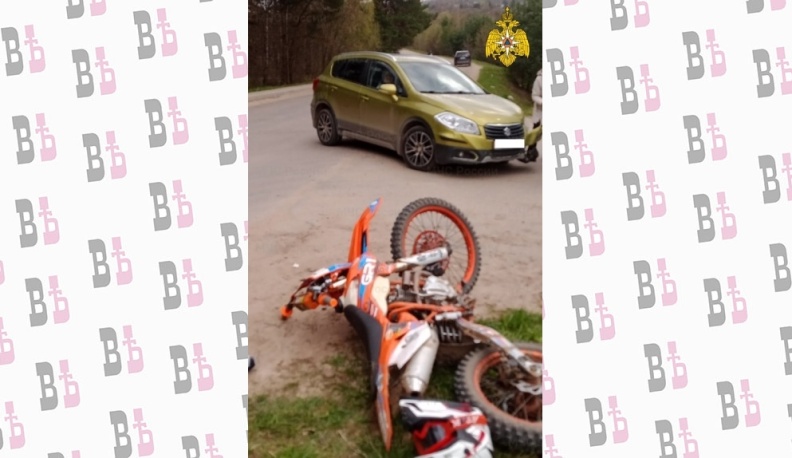 В Малоярославецком районе несовершеннолетний мотоциклист столкнулся с иномаркой