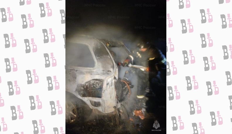 В деревне под Малоярославцем сгорел автомобиль