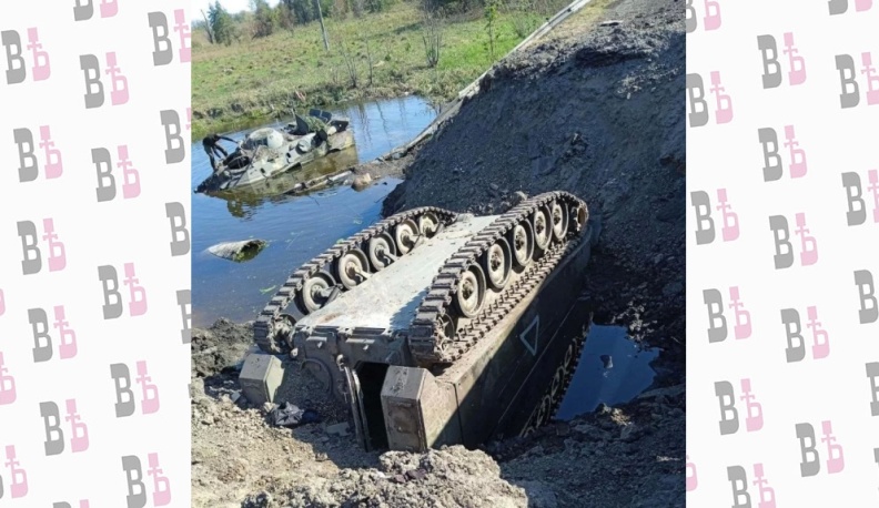 Украинская бронетехника, брошенная в Кореневском районе Курской области. 