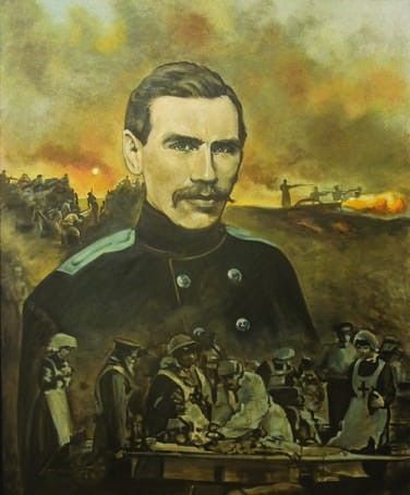Арефьева. Картина За крым, за Севастополь. Портрет Льва Толстого.jpg