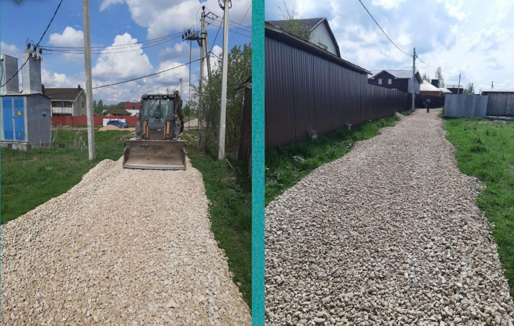 Щебеночное покрытие дороги в деревне Бутырки.jpg