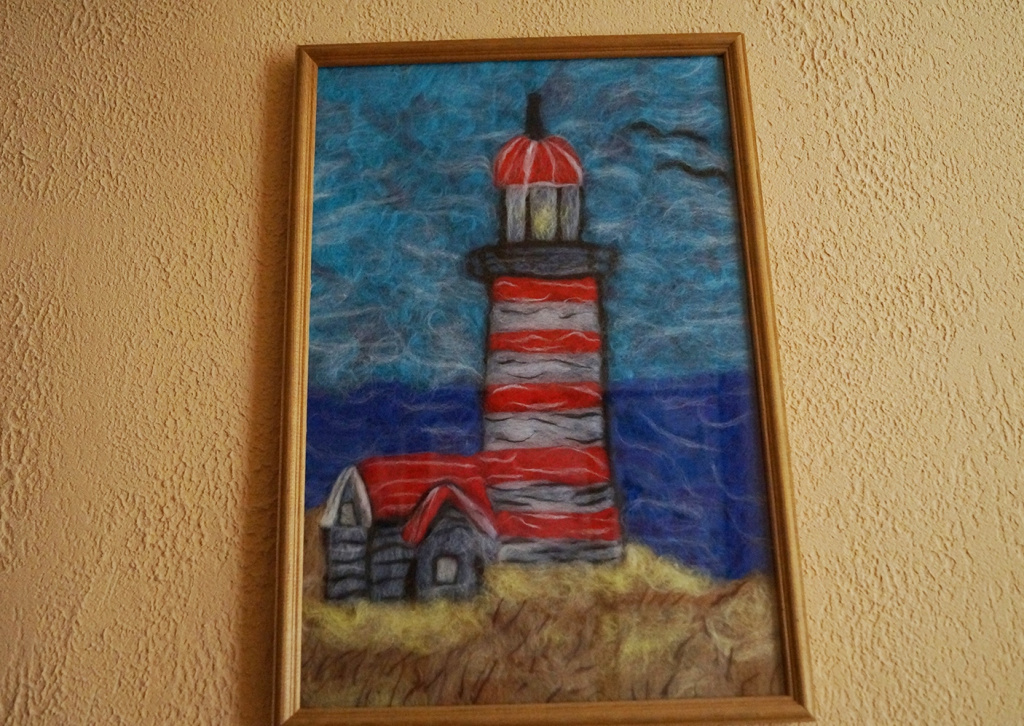 Маяк в стиле шерстяной живописи..JPG