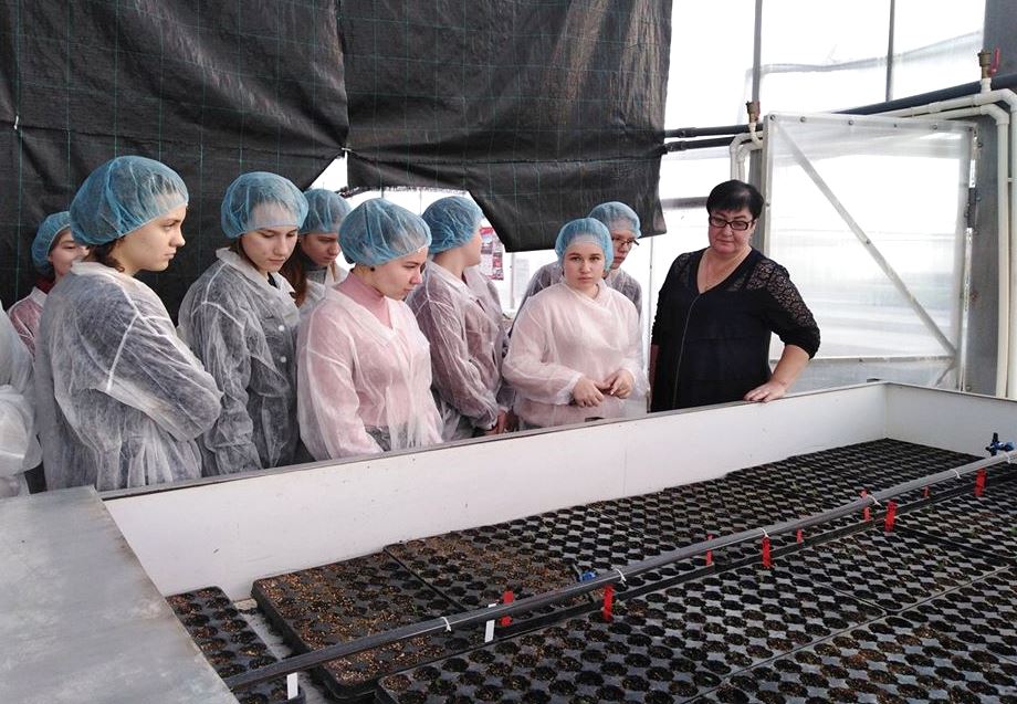 Учащиеся осматривают саженцы.jpg