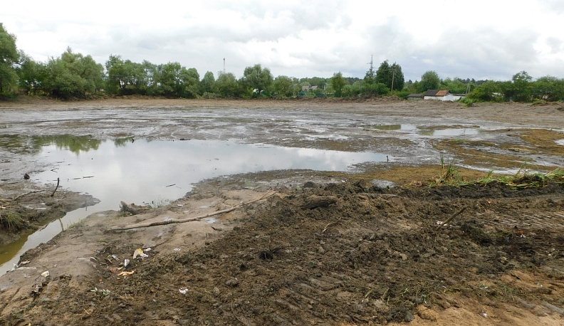В деревне Жилетово Калужской области очищают пруд
