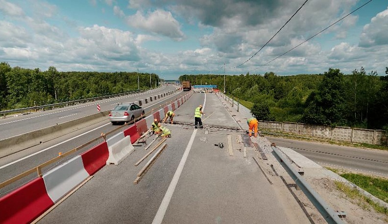 Путепровод у Литвиновского кладбища на обходе Калуги отремонтировали на 80%