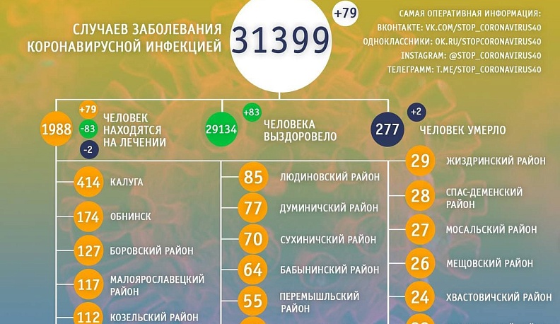 В Калужской области назвали возраст погибших от коронавируса