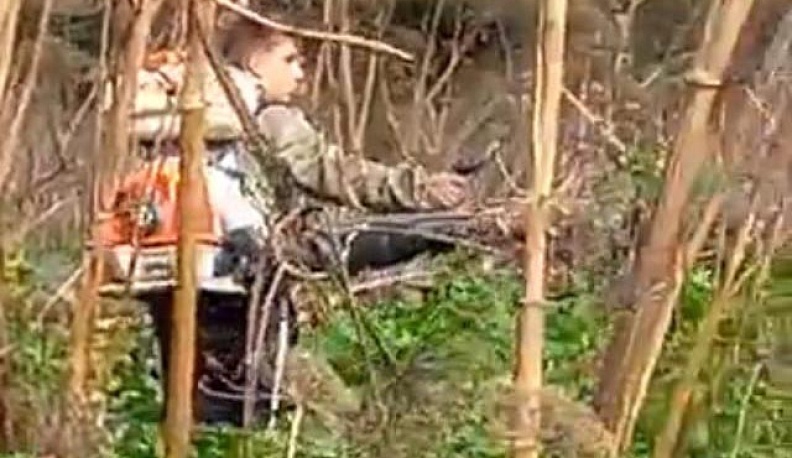 В селе Авчурино Ферзиковского района борщевик Сосновского уничтожают гербицидами