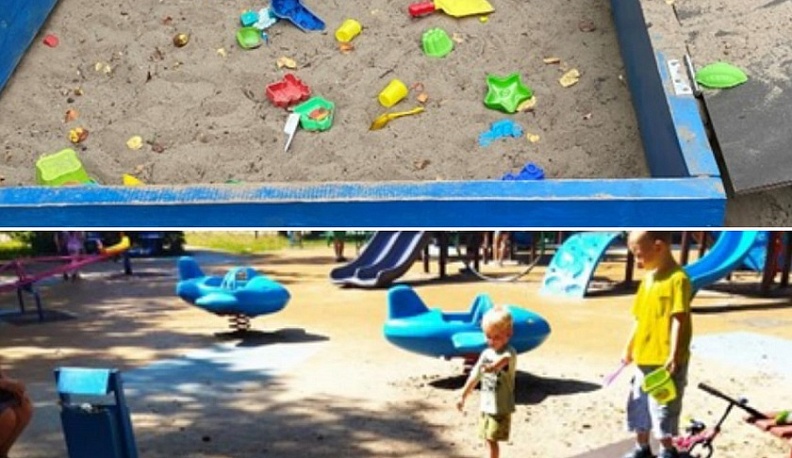 После обращений калужан в интернете детские площадки привели в порядок