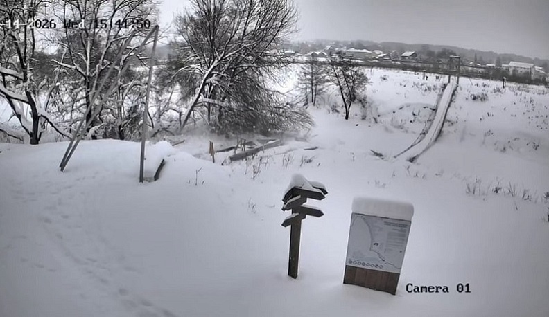 В Тарусе обрушился пешеходный подвесной мост