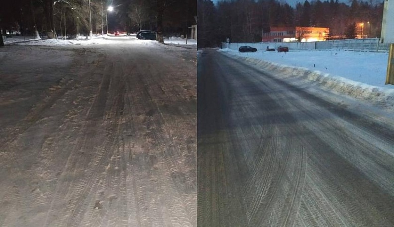 В Жуковском районе расчистили улицу от снега после жалобы в соцсетях