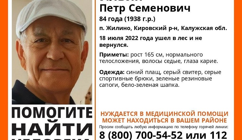 В Калужской области ищут пропавшего 84-летнего грибника