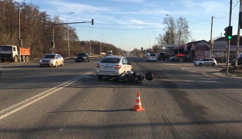 В Калужской области опять пострадал мотоциклист