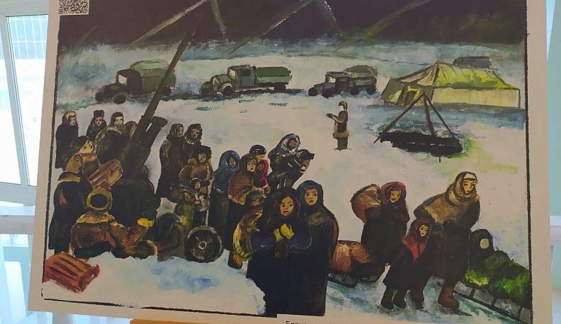 В областной филармонии открылась выставка детского рисунка "Дорога жизни. 80 лет"