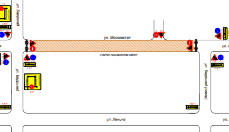 Появилась схема новых перекрытий на улице Московской в Калуге