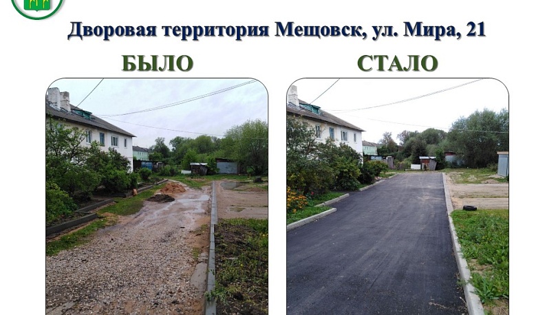 В Мещовске благоустроенных дворов стало больше