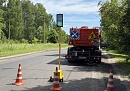 В Дзержинском округе продолжается ремонт трассы Калуга-Медынь