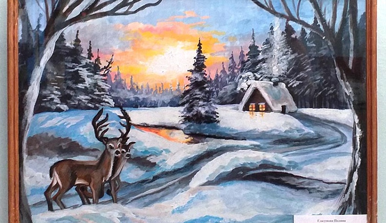 В Полотняном заводе открылась детская художественная выставка 