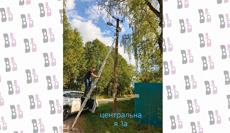 В Малоярославецком районе по просьбе жителей починили фонарь  