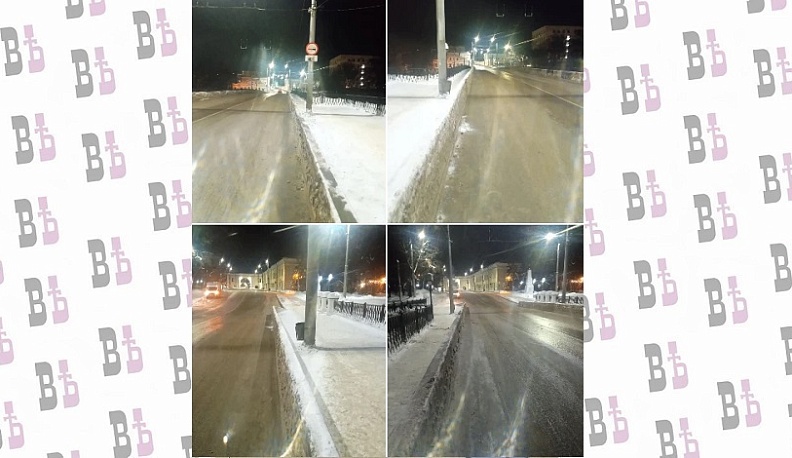 На Каменном мосту в Калуге расчистили тротуар по просьбе жителей