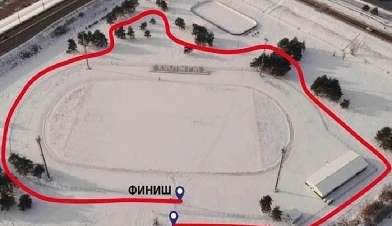 В калужском сквере Волкова обустроили лыжню для всех желающих