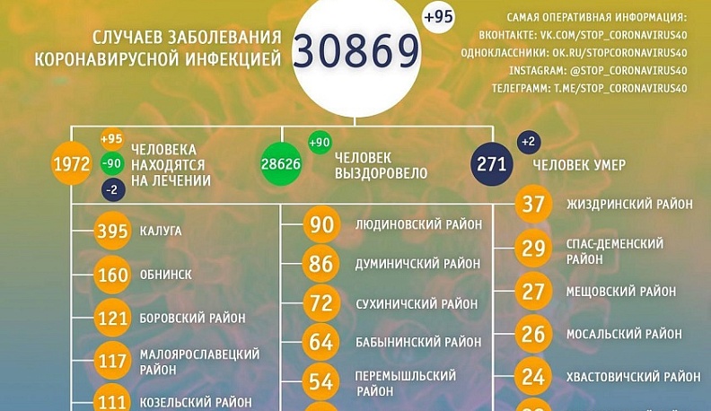 В Калужской области от коронавируса умерло ещё 2 человека 11 марта 