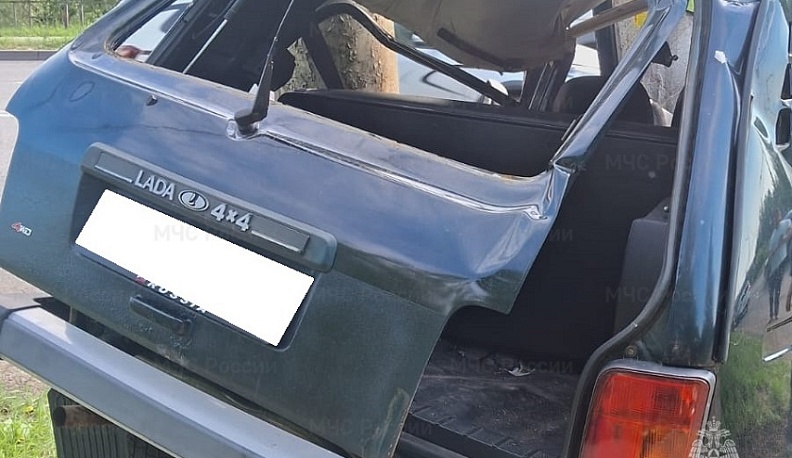 В Калуге «Нива» врезалась в столб