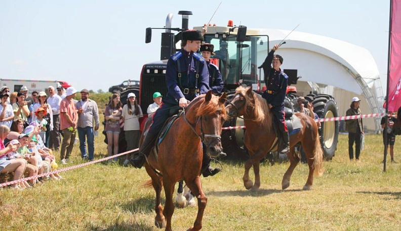 На Дне поля была организована большая культурная программа с местным колоритом: конное шоу, выступления казачьих ансамблей.