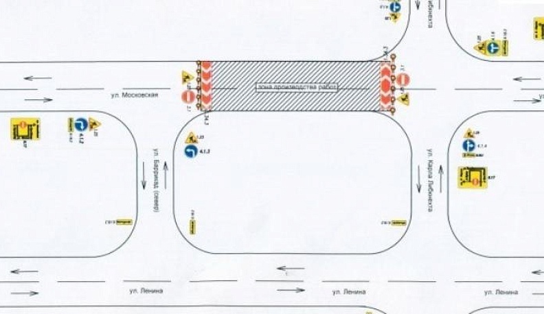 Очередной участок улицы Московской перекроют в Калуге