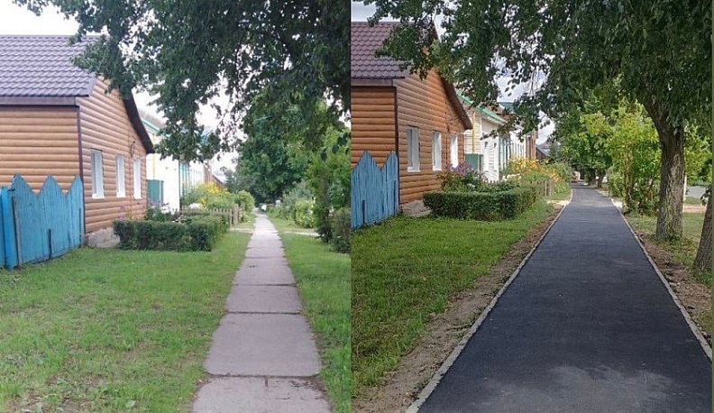 В Мещовске отремонтировали пешеходную дорожку