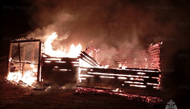 В Калужской области дотла сгорела баня