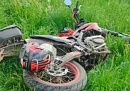 В Бабынинском округе мотоцикл опрокинулся в кювете