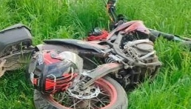 В Бабынинском округе мотоцикл опрокинулся в кювете
