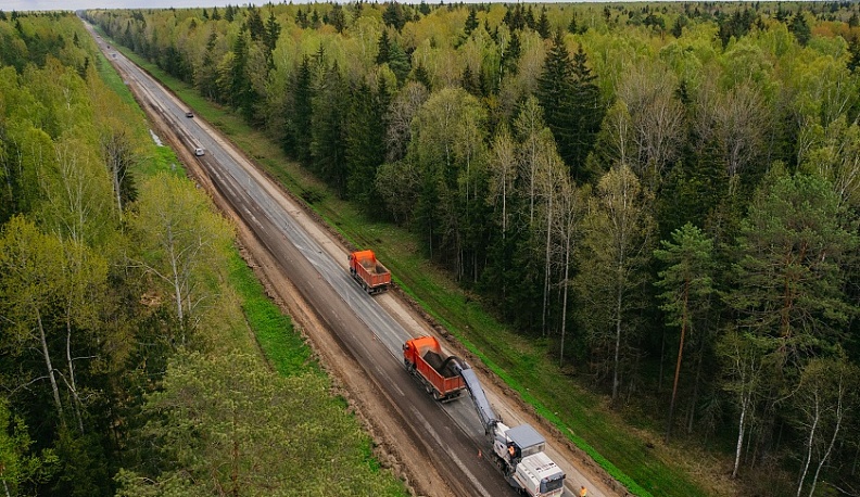 В Калужской области почти на 70% отремонтирован участок трассы А-130