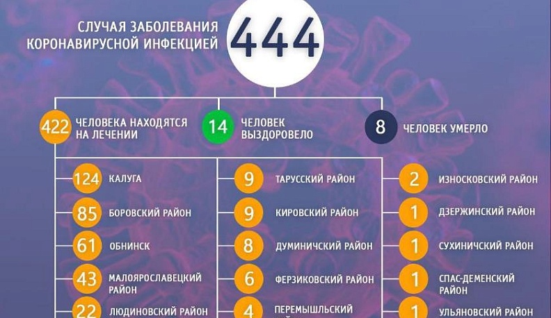 В Калужской области коронавирус обнаружен еще у семи человек
