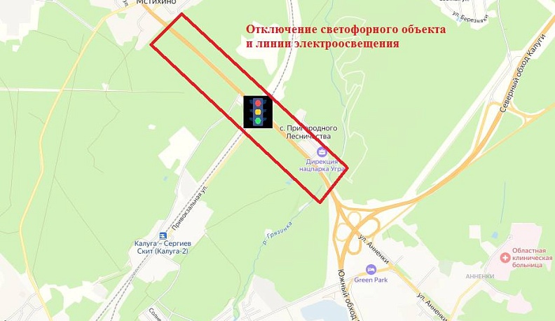 22 сентября на подъезде к Калуге временно не будет работать освещение