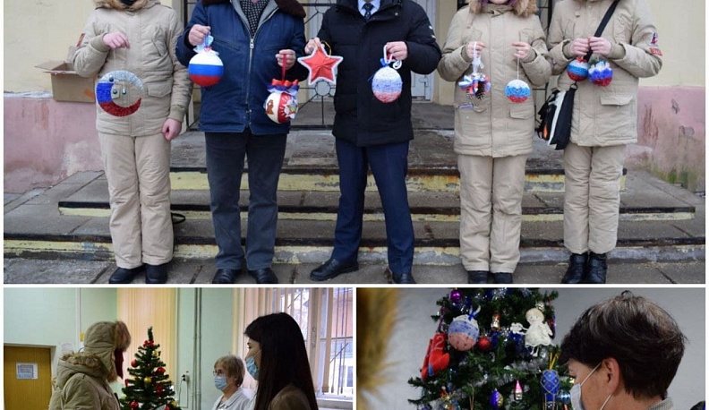 Юнармейцы из Калужской области поздравили медиков с Новым годом