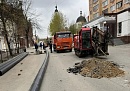 В центре Калуги из-за провала коллектора частично перекрыли улицу Герцена