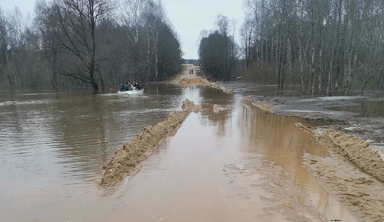 В Калужской области затопило дорогу в арт-парк Никола-Ленивец