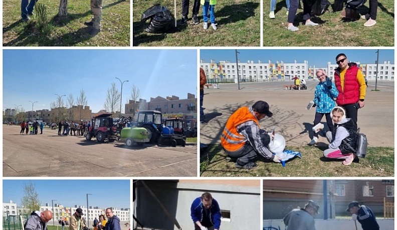 В Калуге в микрорайоне «Кошелев-проект» прошел субботник