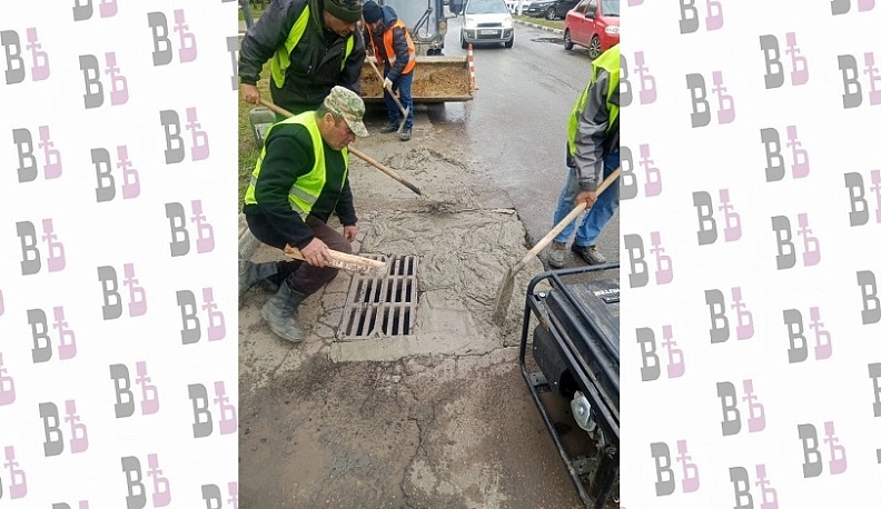 В Обнинске по просьбе жителя заделали яму возле решетки ливневки