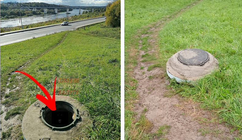 В Калуге на улице Набережной после обращения граждан в соцсетях закрыли люк