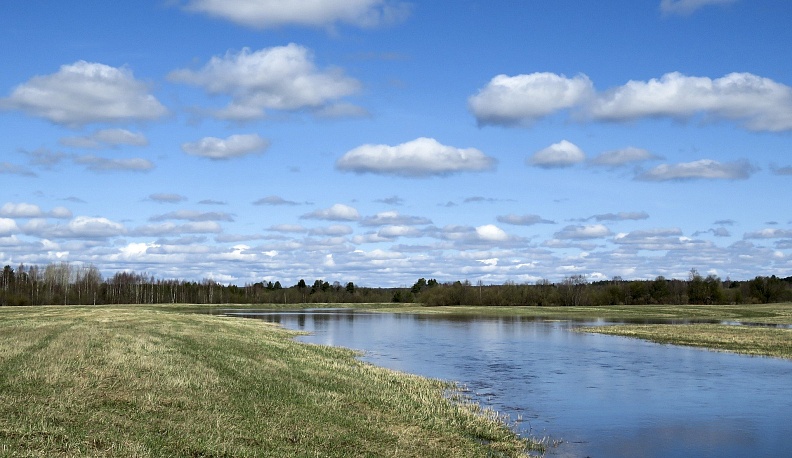 Из-за подъема уровня воды в Калуге временно закрыт проезд по мосту в районе Черносвитинской улицы