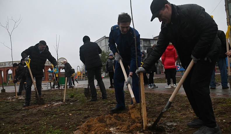 В парке Победы посёлка Головтеево Малоярославецкого района высадили аллею