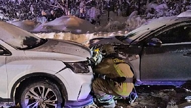 В калужской деревне в аварию попали три автомобиля