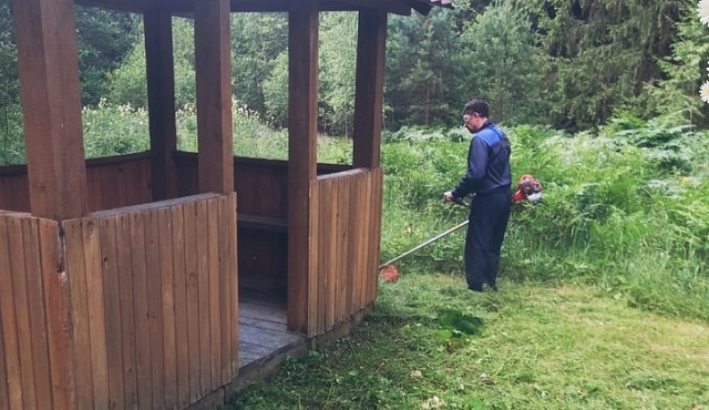 В Еленском лесничестве Хвастовичского района ремонтируются места отдыха