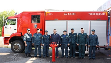 «Калугаоблводоканал» передал пожарную колонку калужской спасательной части
